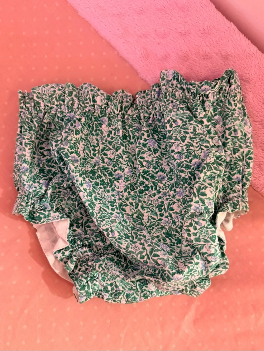 Pepa London Green Floral Print Bloomers Diaper Cover, size 2Y